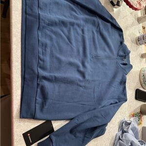 lululemon athletica Men's steady state pullover Sweater in Blue twill